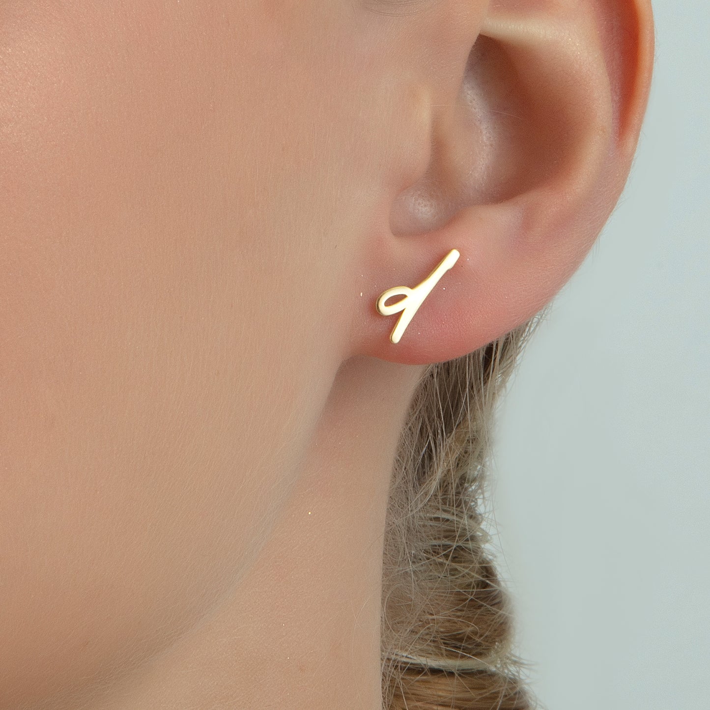 14K Solid Gold Initial Earrings, Old English Initial Earrings , Initial Stud Earrings, Custom Earrings, Personalized Earrings, Gift for Her